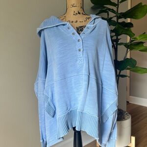 Light Blue Hooded Pullover
